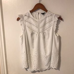 Eyelet High Neck Tank